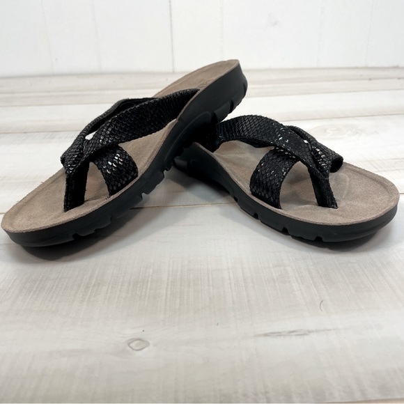 NWOB White Mountain Cliffs Black Cork Bed Manmade Sandals Sz 6 - Picture 3 of 9